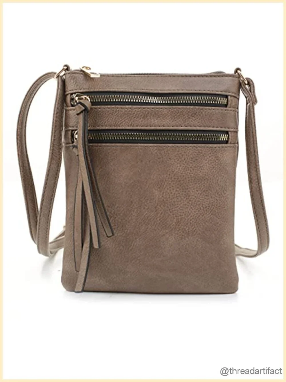 PU Leather Crossbody Bag with Multiple Pockets and Adjustable Strap